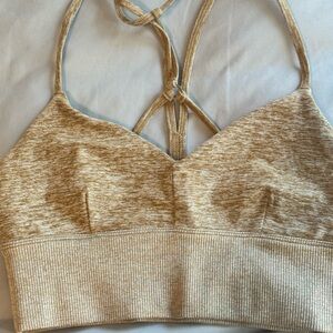 ALO Yoga Heathered Tan Sports Bra